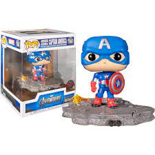 The action figure of captain america, from the avengers: Funko Pop The Avengers Captain America Avengers Assemble Diorama Deluxe 589 The Amazing Collectables