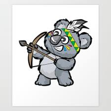 Cute Indian Koala Bear Bow And Arrow Cartoon Gift Art Print By Moonpie90 Society6 Male archer with bow medieval historical cartoon vector. cute indian koala bear bow and arrow cartoon gift art print by moonpie90