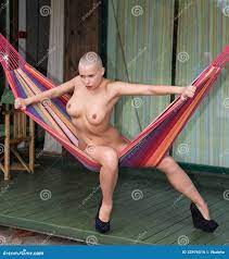 Naked in a hammock