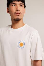 Men T-shirt Ezra white/orange