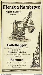 Original Werbung Anzeige 1907 Menck Hambrock Altena Motiv Bagger Loffelbagger Ramme Ca 80 X 140 Mm Zu Verkaufen Auf Delcampe Bagger Werbung Strassenbau