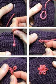 Kirsten demonstrates the easy steps involved. Knitting How To Embroidering A Flower On Your Knitted Fabric Embroidery Stitches Tutorial Wool Embroidery Embroidery Craft