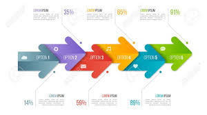 Timeline Chart Infographic Template With Arrows 6 Options