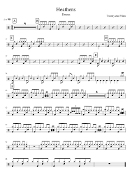 All my friends are heathens; Heathens Twenty One Pilots Drums Sheet Music For Drum Group Solo Musescore Com