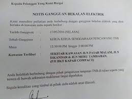 Tempoh masa gangguan dan pemulihan bekalan air adalah berbeza mengikut kawasan bergantung kepada jarak lokasi premis pengguna dan tekanan air pada sistem agihan bekalan air. Info Bukit Kapar Notis Gangguan Bekalan Elektrik