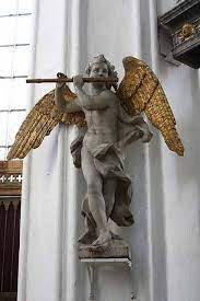 Gl Cherub W Lute 2666 Angel Sculpture Angel Statues Cherub