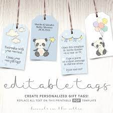 25 printable hello kitty invitations. Panda Bear Gift Tags Personalize Print Hands In The Attic