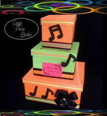 Ca 210 Caja Para Sobres 15anos Tematica Neon Party Cajas Sobre De Regalo Buzones