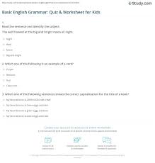 If you fail, then bless your heart. Basic English Grammar Quiz Worksheet For Kids Study Com