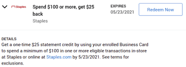 This card offers an intro apr of 0% for 6 to 18 months on purchases. Expired Targeted Amex Offer Staples Spend 100 Receive 25 Statement Credit Doctor Of Credit