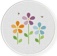 Aida 14, cream 167w x 164h stitches size(s): Bunch Of Flowers Cross Stitch Pattern Oya Ornekleri Dikis Ornegi Nakis Dugumleri