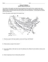 12 Reading A Weather Map Worksheet Map Worksheets Weather Map Science Worksheets