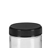 2 oz Clear PET Round Plastic Jar with Black Lid