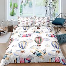 Check out our holiday toddler bed selection for the very best in unique or custom, handmade pieces from our shops. Hot Air Balloon Duvet Cover Flying In The Sky Comforter Cover High Tourism Design Print Bedding Set For Kids Boys Girls Clouds Holiday Quilt Cover Green Blue Yellow Wish