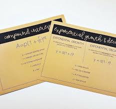Exponential Growth And Decay Compound Interest Reference Sheet Exponential Exponential Growth Teaching Math