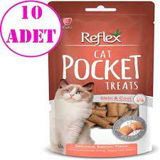 reflex kedi pocket somonlu 60 gr 10 ad amazon pet center kedi biyotin somon
