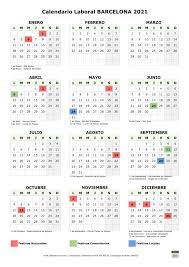Imprime o descarga este calendario año 2021 en formato pdf, jpg o excel haciendo click en los siguientes botones. Calendario Laboral Barcelona 2021 Para Imprimir