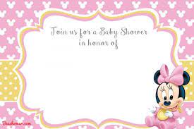 New Free Printable Mickey Mouse Baby Shower Invitation Template Baby Shower F Minnie Mouse Invitations Minnie Mouse Baby Shower Free Baby Shower Invitations