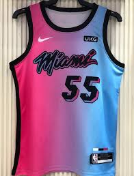 Using the city flag of new orleans as a jersey design is a good idea, but i'm not a fan of jerseys with no writing on the front. 2021 Miami Heat Robinson 55 City Edition Pink Blue Nba Jerseys Hot Pressed