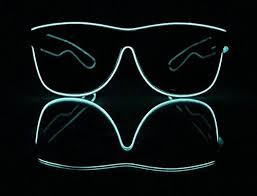 Amazon Com White El Wire Sunglasses Edmplug Glovision Black Frames Light Up Glasses Waterproof Sound Activa Rave Glasses Wire Sunglasses Frame Light
