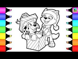 Printable paw patrol christmas gifts page coloring page. Coloring Pages Paw Patrol Christmas Colouring Book For Children Youtube