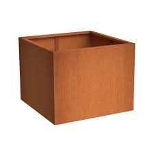 The cube corten steel planter can be used as patio focal point or an office accent. Andes Corten Steel Planter Cube Planter Box Taylor Made