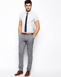 Grey Short Sleeve Shirt And A Tie Business Casual Men Smart Casual Menswear Mens Fashion Casual Outfits