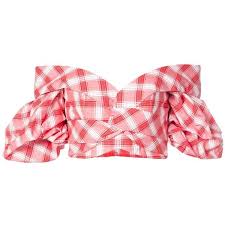 Black And White Checkered Off The Shoulder Top Johanna Ortiz Red White La Fiesta Off Shoulder Top 26 260 Uah Liked On Polyvore Featuring Tops Whi Red Off Shoulder Top Crop Top Bustier Off Shoulder Tops