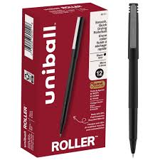 uniball Roller Rollerball Pens, Micro Point (0.5mm), Black Ink, 12 Count -  Walmart.com