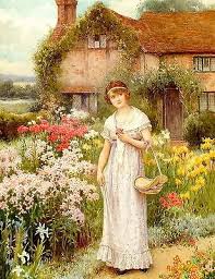 12x8 Print C19th Farm Victorian Farmer Woman Feeding Chicken Thatched Cottage Cottage Art Beautiful Art Victorian Paintings