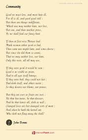 Community Poem By John Donne