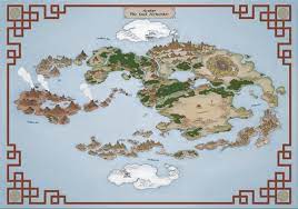 Avatar The Legend Of Aang World Map Avatar The Last Airbender Full Color Detailed Map. Fantasy | Etsy New  Zealand