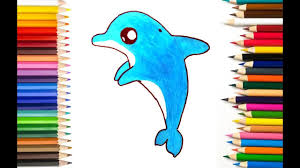 How To Draw A Dolphin Step By Step Easy Drawing Pictures For Kids Dolphin Drawing Dolphins For Kids