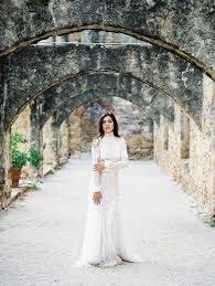 Elegant Fall Spanish Inspired Wedding At Mission San Jose In San Antonio Texas Bride Turtleneck Wedding Dress Sheath Wedding Dress Lace Wedding Dresses Lace