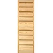 Pinecroft 15 In X 55 In Louvered Shutters Pair Unfinished Shl55 Louvered Shutters Shutters Wood Shutters