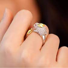 Cute Chinese Zodiac Stylish Gold Rings Animals Wedding Diamonds Silver Rings Gift For Girls Women Rings For Girls Womens Jewelry Rings Adjustable Rings