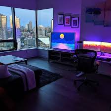 Pc Builds Gaming Pc On Instagram The View In This One Is Amazing Follow Supergamingpc For Dai Gaming Room Setup Game Room Design Video Game Room Design