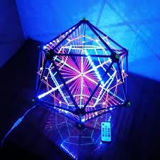 Led Rgb Pixel Decorative Icosahedron Lighting Art Object For Etsy Art Object Polyhedron Sacred Geometry Art