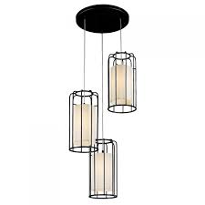 Shop this collection (4) orion 31 in. Sprocket 3 Light Metal Cage Kitchen Island Cluster Pendant Matte Black Finish With Ivory Shade Finis W83291mb20 Fixture This