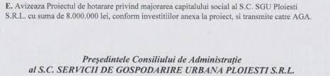 Persoana care exercită verificarea operațiunii trebuie să manifeste prudenţă. La PloieÈ™ti Se PregÄƒteÈ™te Majorarea Capitalului Social De La Sgu Cu Peste 1 7 Milioane De Euro Foto Document Observatorul Prahovean