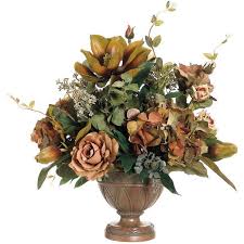 Silk Magnolia Rose Hydrangea Floral Arrangement 12 570 Found On Polyvore Beautiful Flower Arrangements Peony Arrangement Pretty Flowers