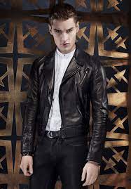 Roberto Cavalli Official Online Store Leather Jacket Men Stylish Men Mens Outfits