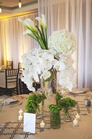 Modern Navy And Green Wedding From Diamond Cake Photography Lily Centerpieces Orchid Centerpieces Wedding Calla Lily Wedding Centerpiece