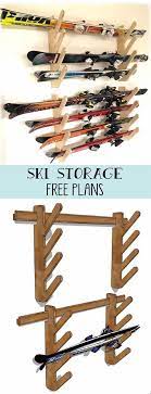 Ski Storage Build A Simple Yet Sturdy Diy Rack For Skis Or Other Sports Equipment Free Plans In Link Aufbewahrung Aufbewahrung Wohnzimmer Garagenstauraum
