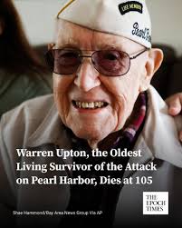 HONOLULU—Warren Upton, the oldest living survivor of the 1941 Japanese  attack