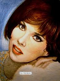 My drawing "GINA" (portrait watercolor). On July 4, Italian movie star Gina  Lollobrigida was born, she turned 95 years old. (born