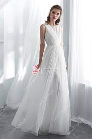 Ivory Beaded Flowy Tulle A Line Wedding Dress Simple Lace Wedding Dress Wedding Dresses Simple Lace Beach Wedding Dress