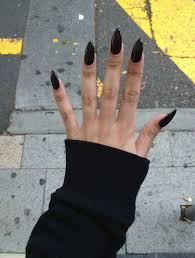 Black square nails | black acrylic nails, square nail. Black Long Almond Acrylic Nails Nail And Manicure Trends