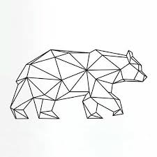 Black And White Geometric Animal Drawings A Simple But Powerful Geometric Bear In Motion Perfect To Be Worn On Wrist Or Ankle For All Free Sp Geometric Bear Bear Tattoo Designs Geometric Bear Tattoo
