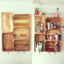 Alacena Con Cajas Recicladas Alacenas De Cocina Estantes De Cajas De Madera Muebles Con Cajas